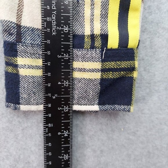 Brooklyn Standard Button Shirt Yellow Plaid  XL  Yellow Black Stripes on Sleeves - Picture 13 of 15